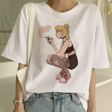 Load image into Gallery viewer, Sailor Moon Summer New Fashion T Shirt Women Harajuku Short Sleeve Fun Ulzzang T-Shirt Cute Cat Tshirt Cartoon Top Tees Female