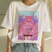 Load image into Gallery viewer, Sailor Moon Summer New Fashion T Shirt Women Harajuku Short Sleeve Fun Ulzzang T-Shirt Cute Cat Tshirt Cartoon Top Tees Female