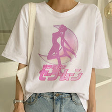 Load image into Gallery viewer, Sailor Moon Summer New Fashion T Shirt Women Harajuku Short Sleeve Fun Ulzzang T-Shirt Cute Cat Tshirt Cartoon Top Tees Female