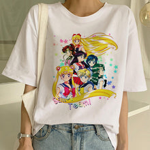 Load image into Gallery viewer, Sailor Moon Summer New Fashion T Shirt Women Harajuku Short Sleeve Fun Ulzzang T-Shirt Cute Cat Tshirt Cartoon Top Tees Female